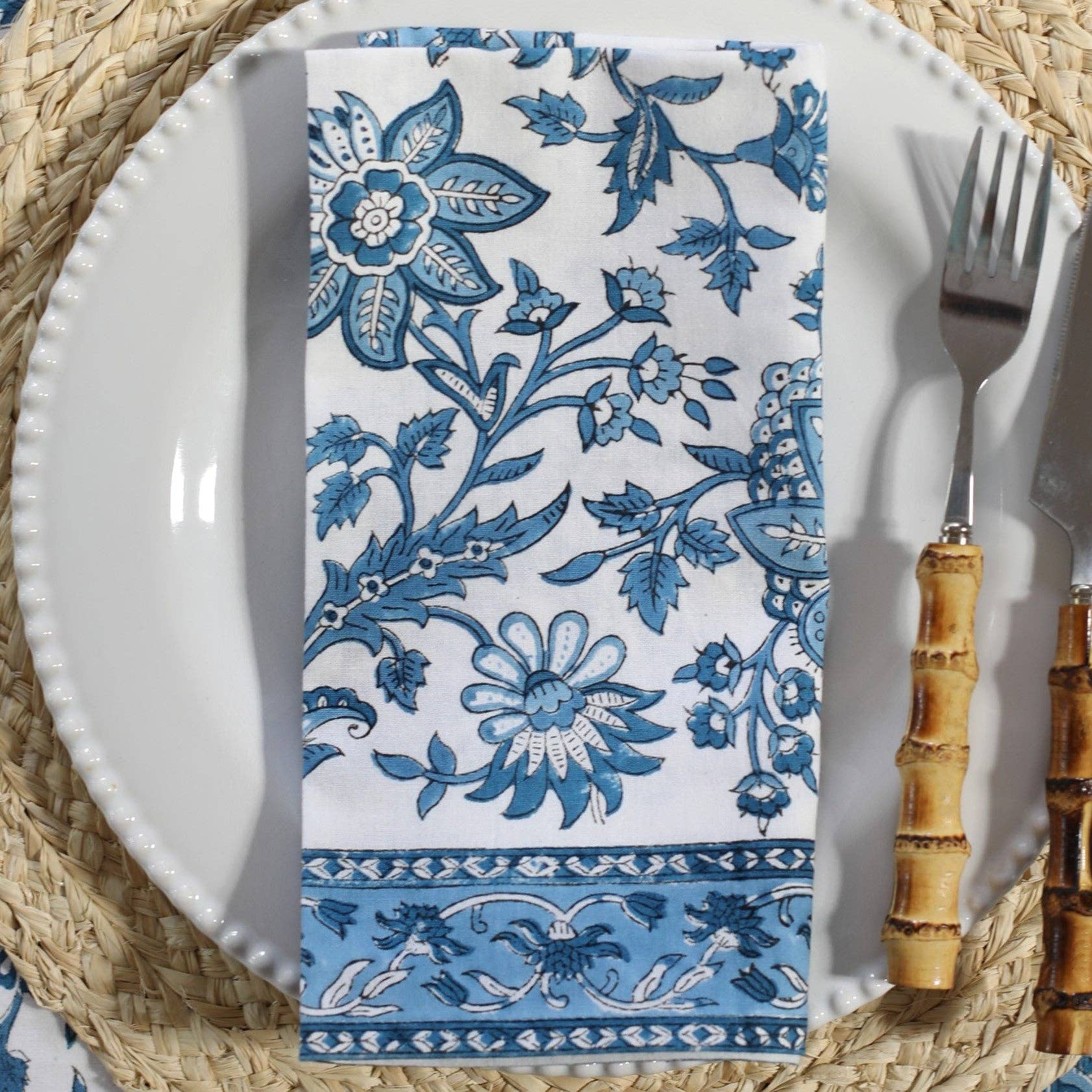 Gayatri Blue — Cotton Napkins (Set of 4)