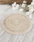 Whitewashed Rattan Charger Plate