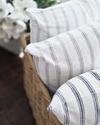 French Stripe Throw Pillow – Navy