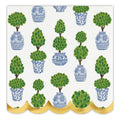 Topiary Scalloped Paper Cocktail Napkins — Set of 3