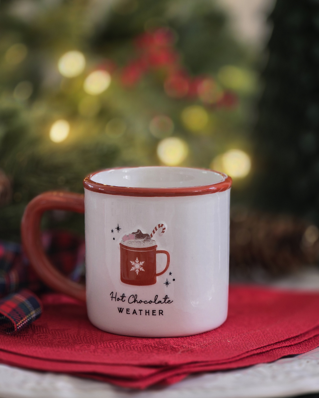Snuggle Season Hot Chocolate Mug — Embossed Stoneware