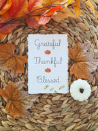 "Grateful, Thankful, Blessed" - Inspirational Seasonal Prints on Cotton Deckle-Edge Handmade Paper