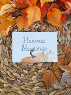 "Harvest Blessings" - Inspirational Seasonal Prints on Cotton Deckle-Edge Handmade Paper