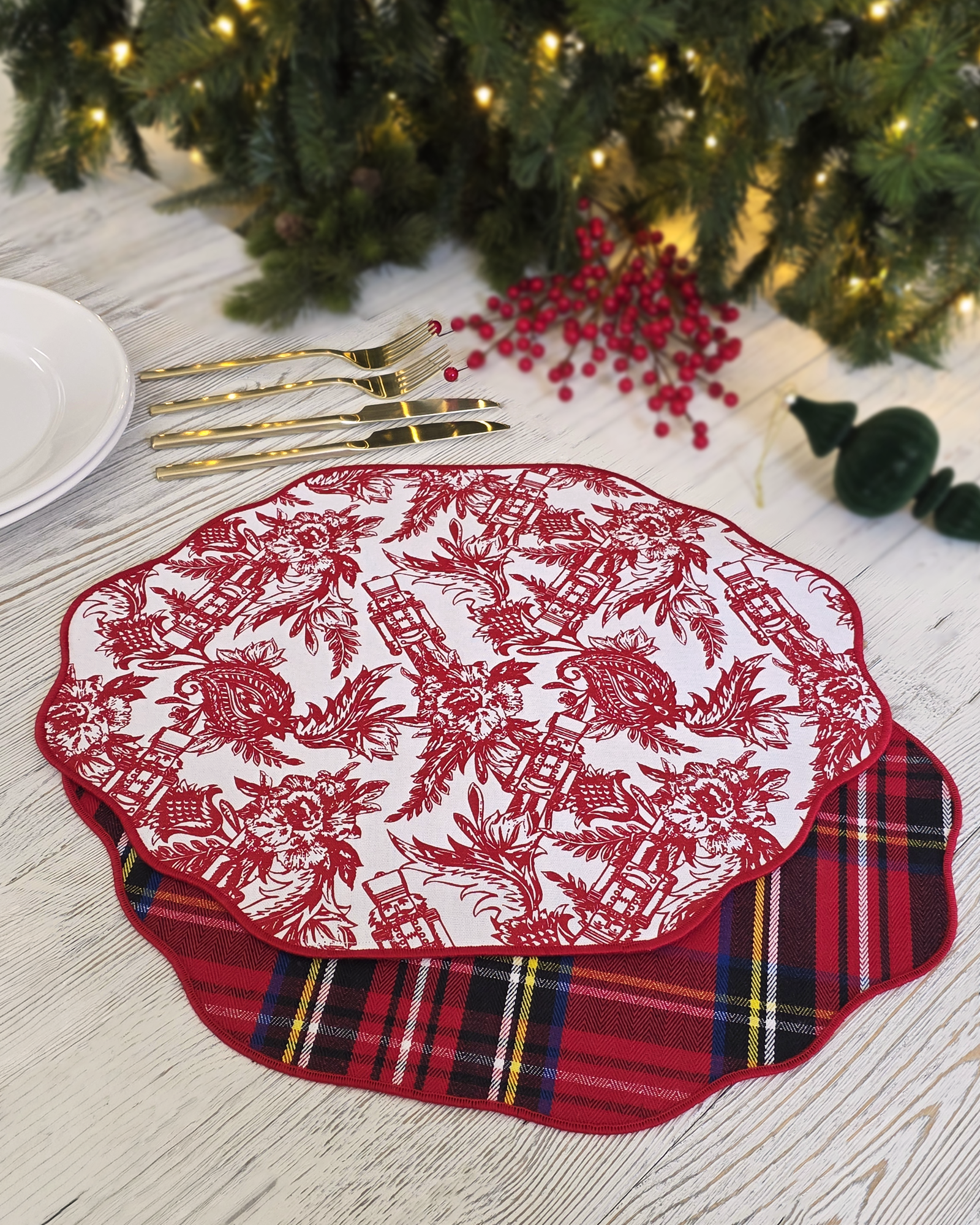 Christmas Nutcracker Placemat Set – Reversible (Set of 2)