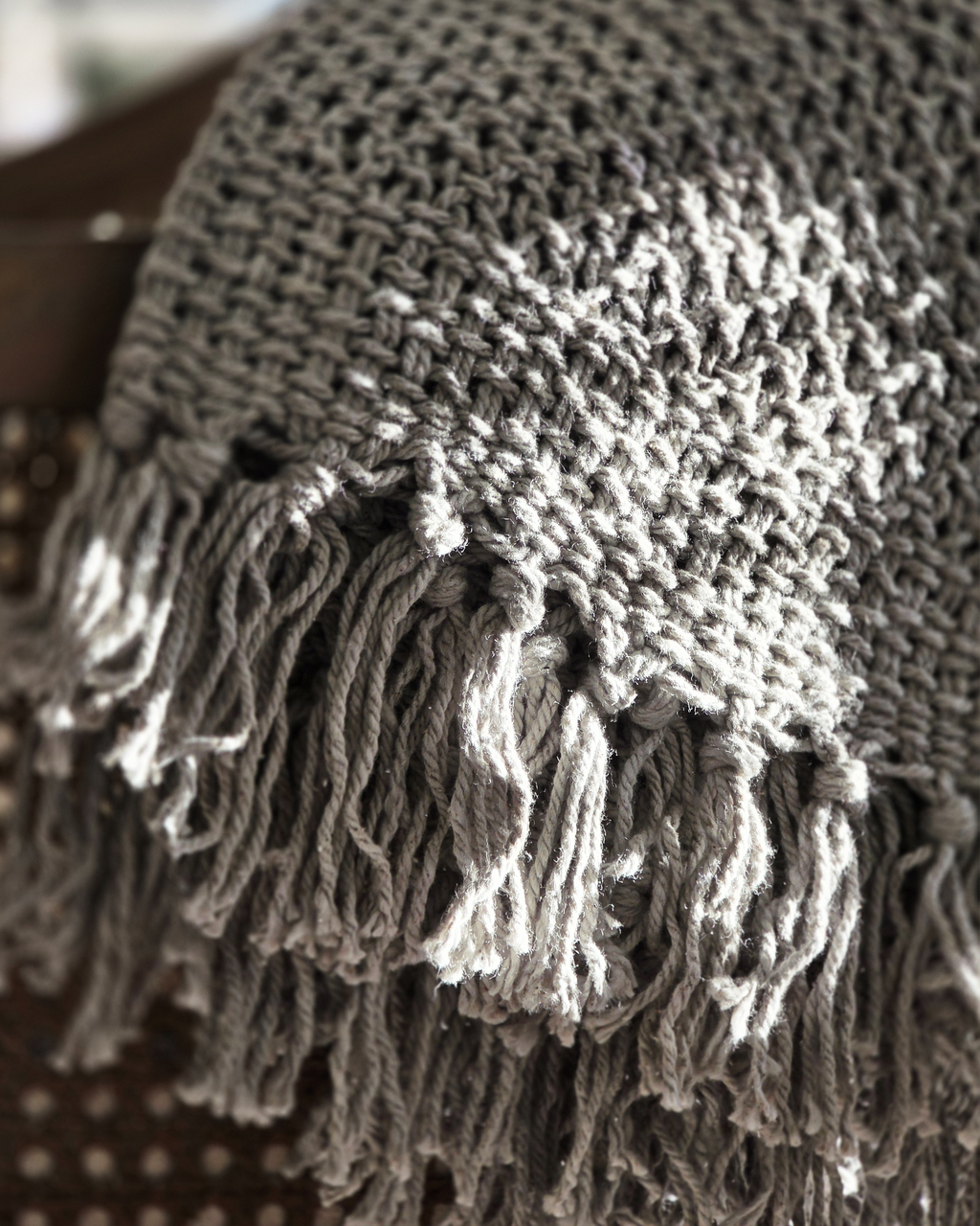Everyday Open Knit Throw – Mist