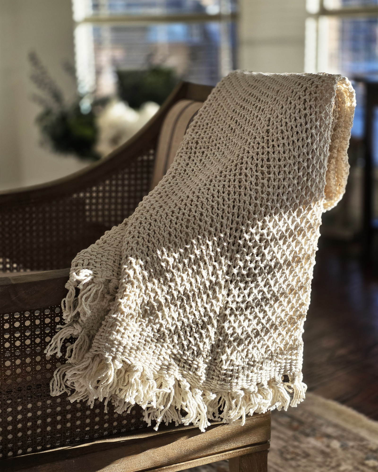 Everyday Open Knit Throw – Natural
