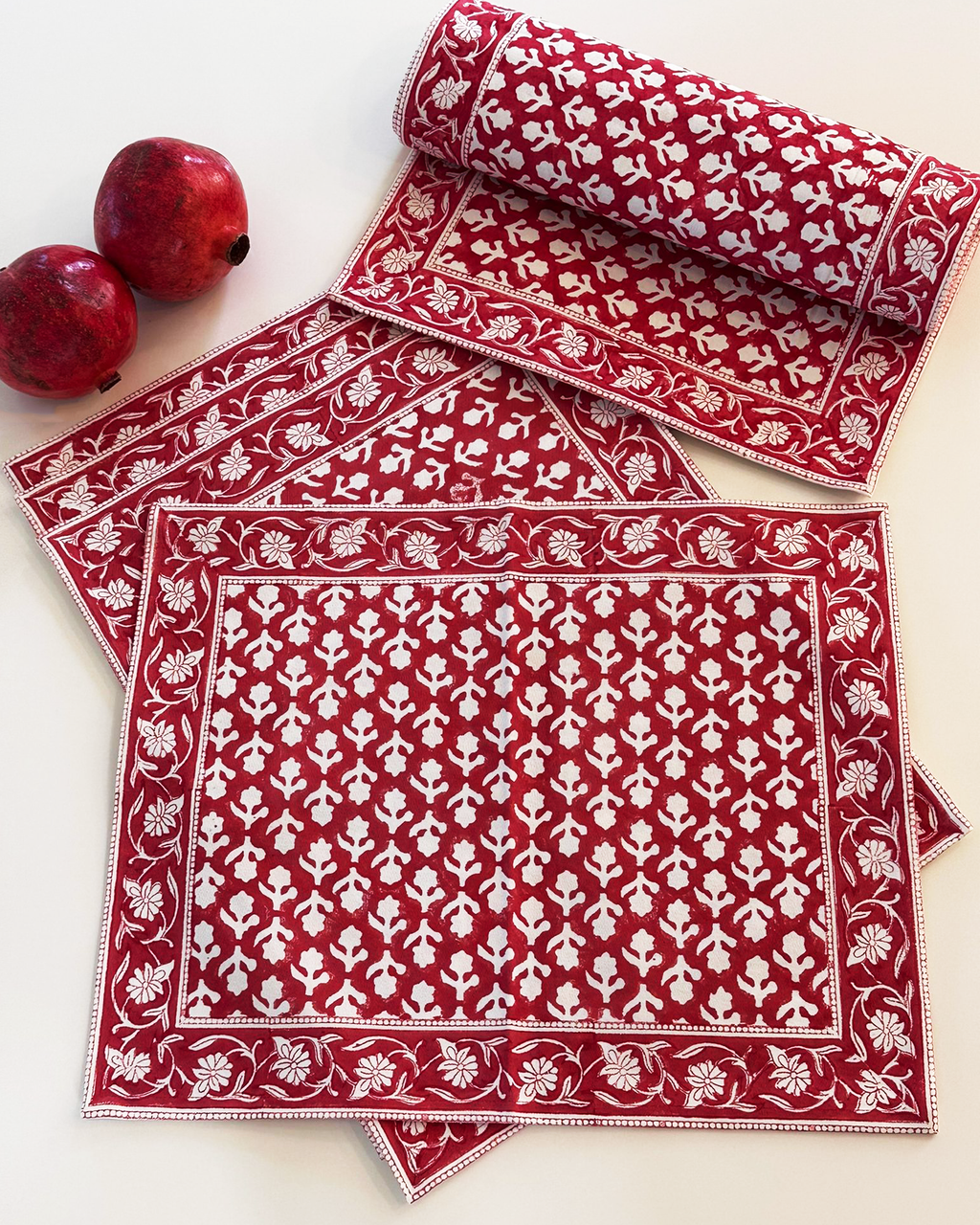 Cotton Hand-Block-Printed Placemats – Charlotte Berry, Set of 4