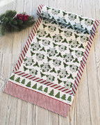 Holiday Poinsettia Block-Printed Table Runner