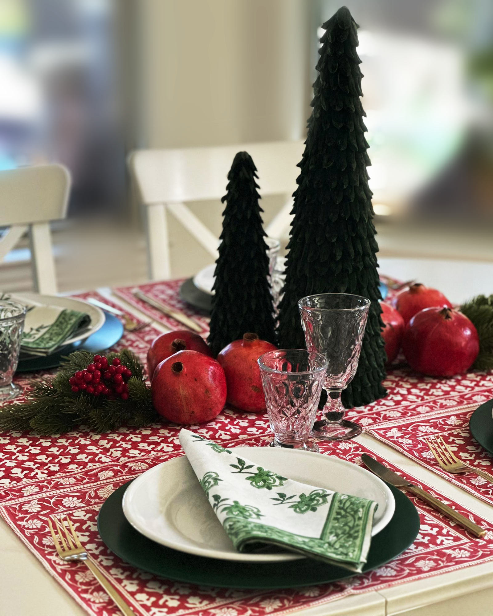 Cotton Hand-Block-Printed Placemats – Charlotte Berry, Set of 4