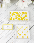Yellow Pattern — Mini Jewelry & Trinket Tray Set (Set of 3)
