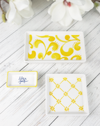 Yellow Pattern — Mini Jewelry & Trinket Tray Set (Set of 3)