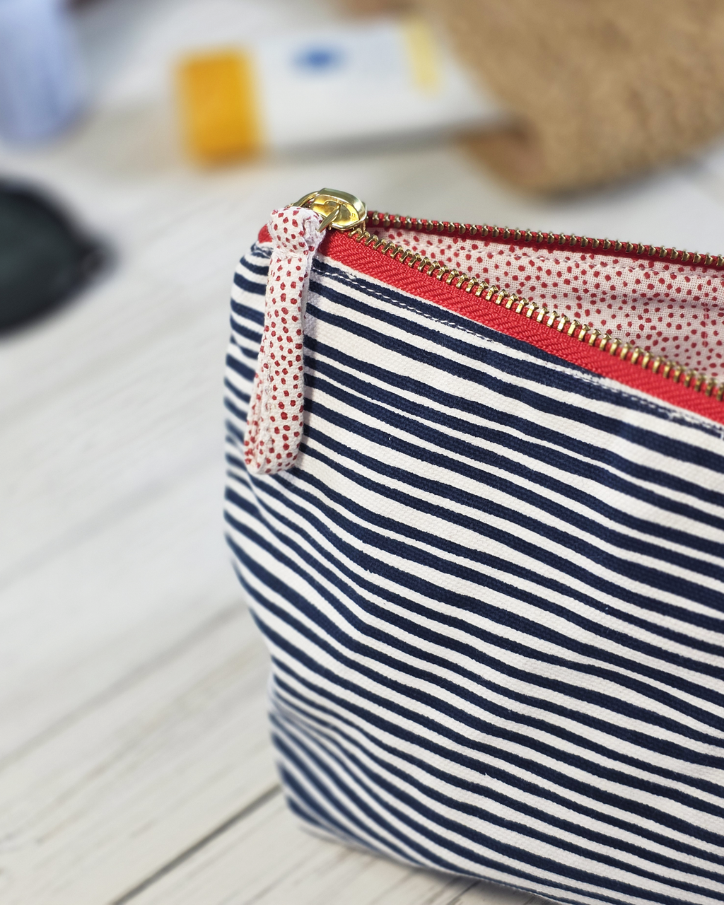 Coastal Stripe Canvas Pouch