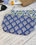 Mediterranean Blue Canvas Pouch