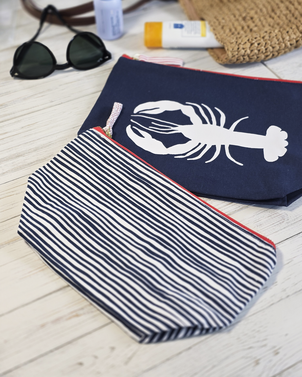 Coastal Stripe Canvas Pouch