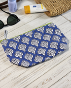 Mediterranean Blue Canvas Pouch