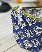 Mediterranean Blue Canvas Pouch