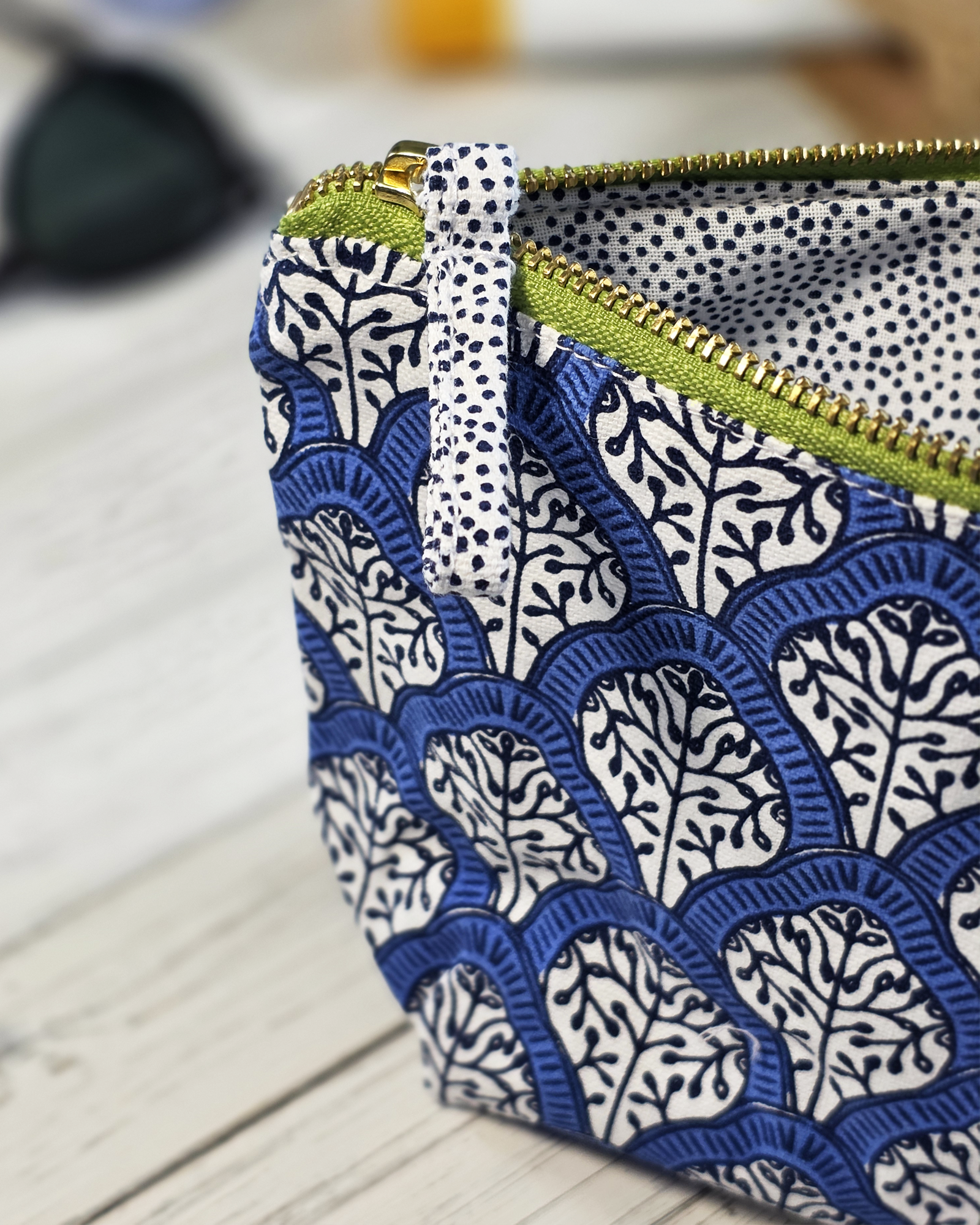 Mediterranean Blue Canvas Pouch
