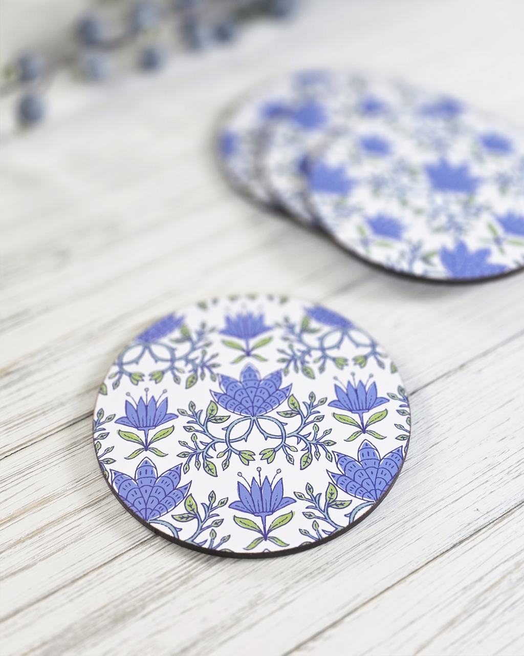 Tilly Blue Coasters — Set of 4