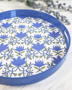 Tilly Blue — Lacquer Round Serving Tray