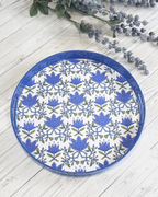 Tilly Blue — Lacquer Round Serving Tray