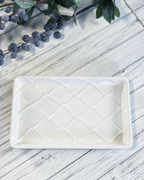 White Textured Ceramic Tray