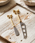 Gold Bow Cheese Knives — Entertaining Set of 2
