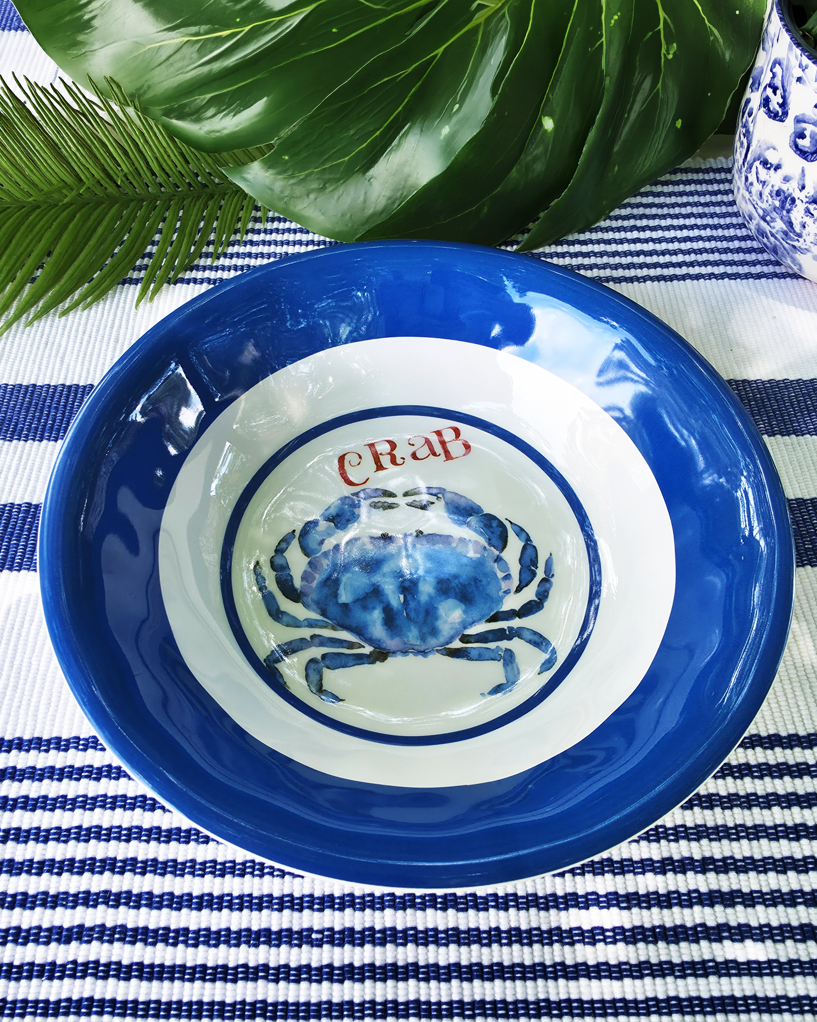 Coastal Crab Melamine Bowls — Set of 4