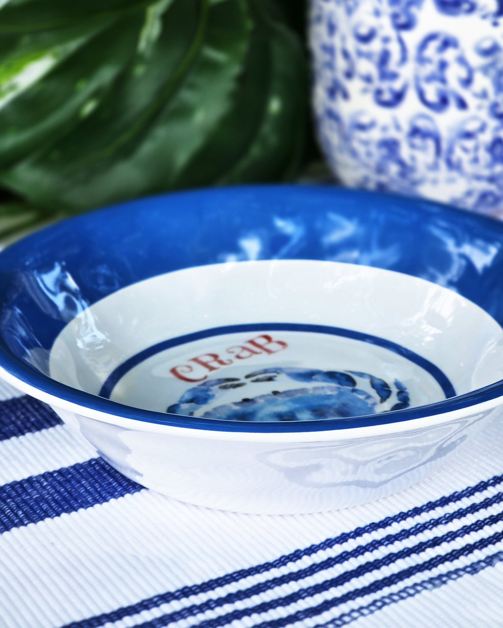 Coastal Crab Melamine Bowls — Set of 4