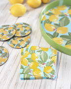 Lemon Blossoms — Lacquer Round Serving Tray
