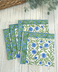 Pomegranate Grove Blue — Cotton Napkins (Set of 4)