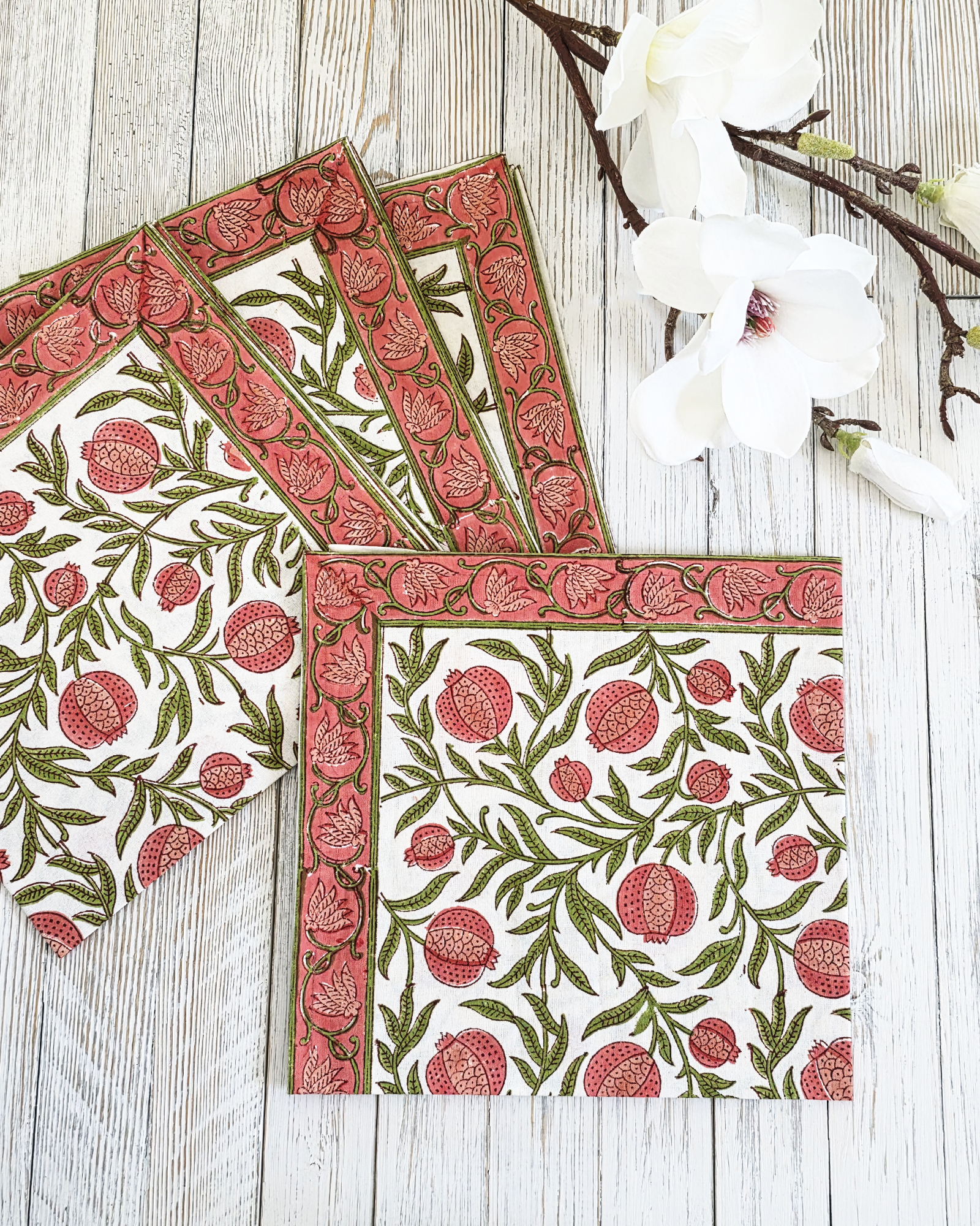 Pomegranate Grove Berry — Cotton Napkins (Set of 4)