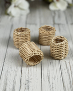 Woven Rattan — Napkin Rings (Set of 4)