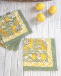 Citron Blossom Cotton Napkins — Set of 4
