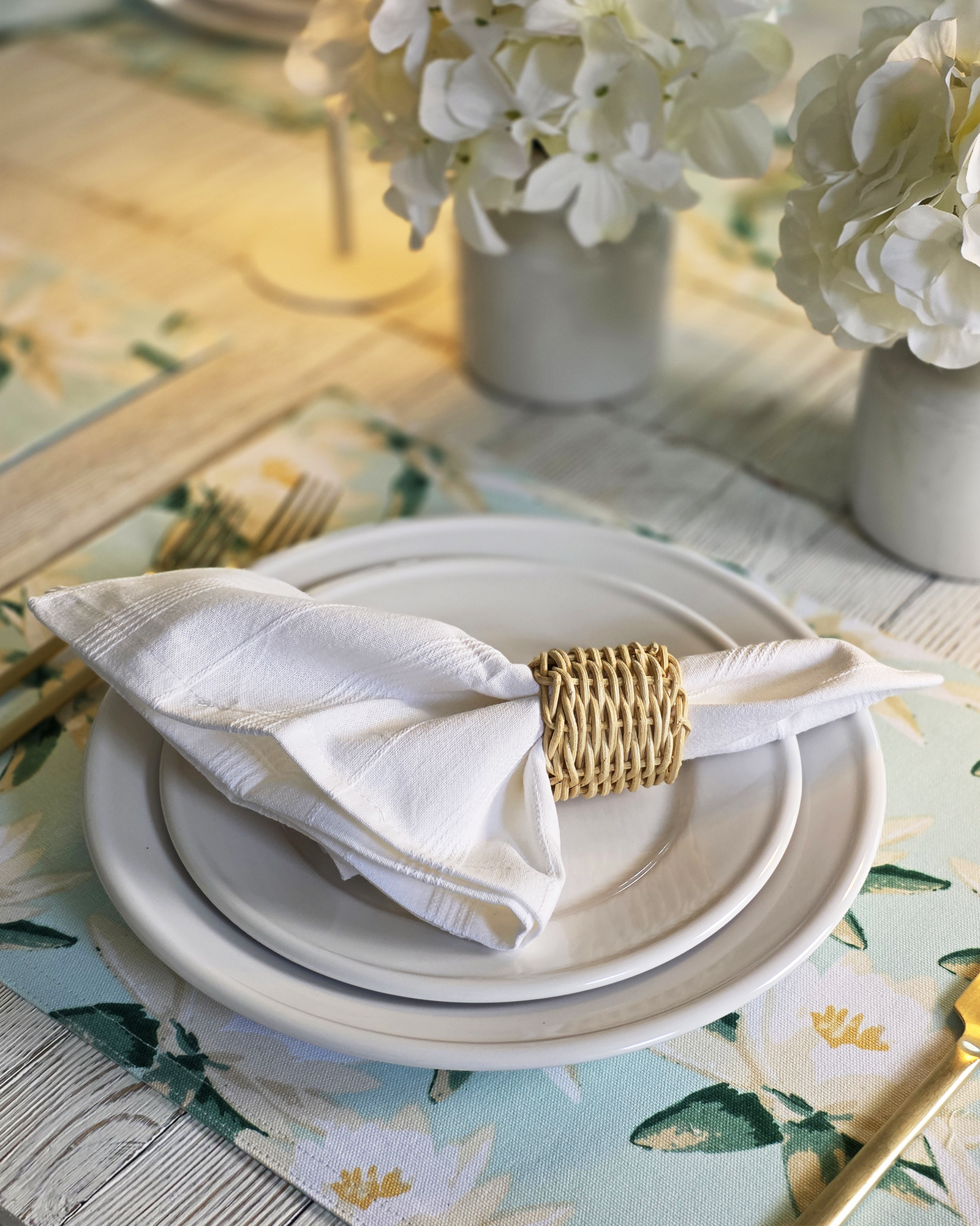 Soft Magnolia Mint Table Placemats, Set of 4