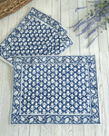Charlotte Bloom Indigo — Cotton Placemats (Set of 4)