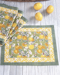 Citron Blossom Cotton Placemats — Set of 4