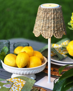 Scalloped Seagrass Lampshade for Cordless Lamps