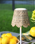 Scalloped Seagrass Lampshade for Cordless Lamps