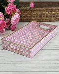Soft Pink Cane Vanity Tray