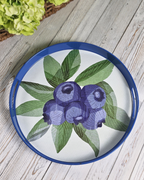 Blueberry Bunch — Lacquer Round Serving Tray