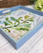 Sea Kelp Watercolor — Square Lacquer Serving Tray