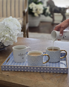 Blue Cane Lattice — Rectangular Tray