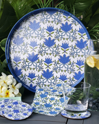 Tilly Blue — Lacquer Round Serving Tray