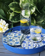 Tilly Blue — Lacquer Round Serving Tray