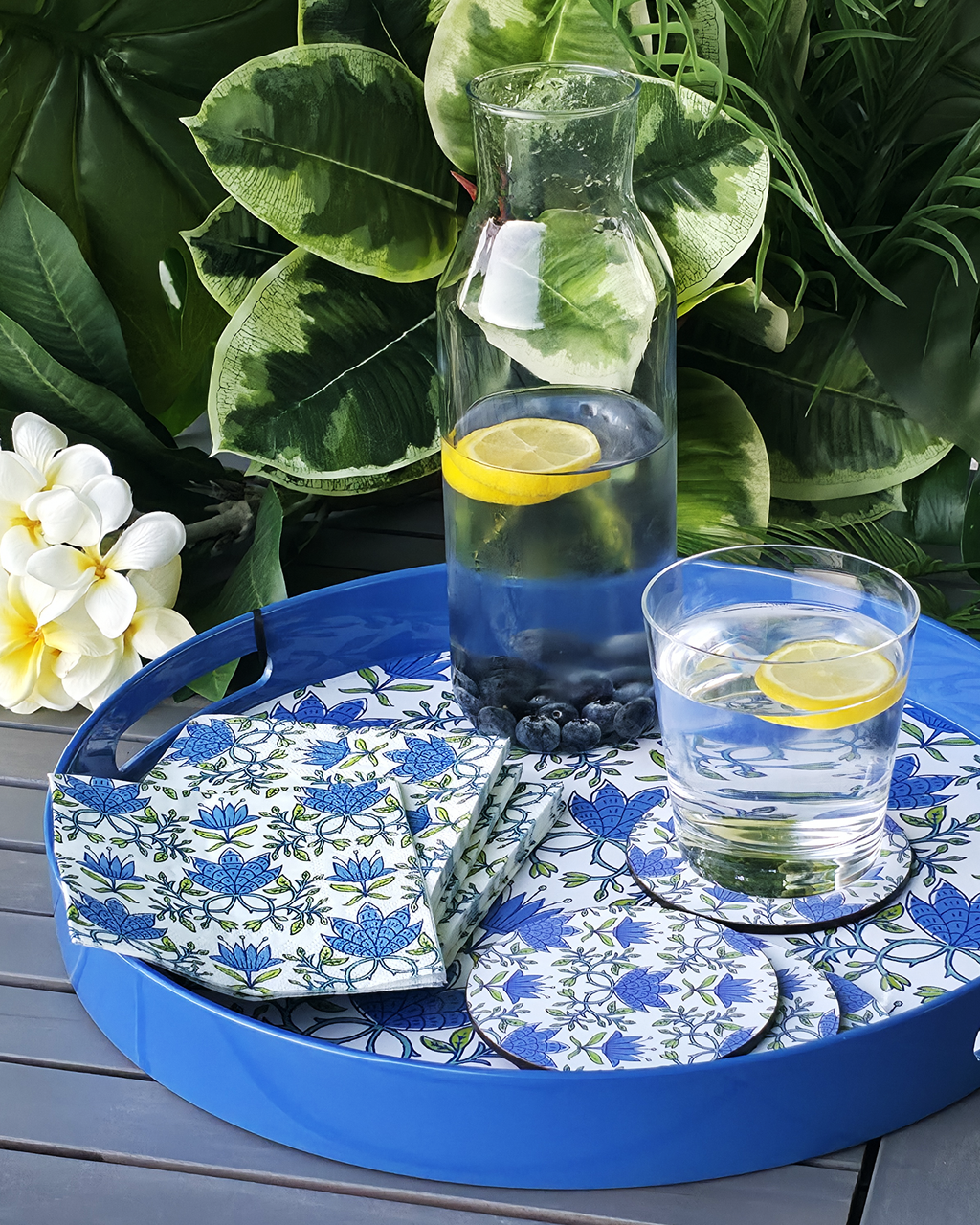 Tilly Blue Coasters — Set of 4