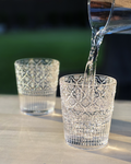 Victoria Embossed Acrylic Double Old Fashioned Glasses — Set of 2