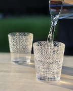 Victoria Embossed Acrylic Double Old Fashioned Glasses — Set of 2