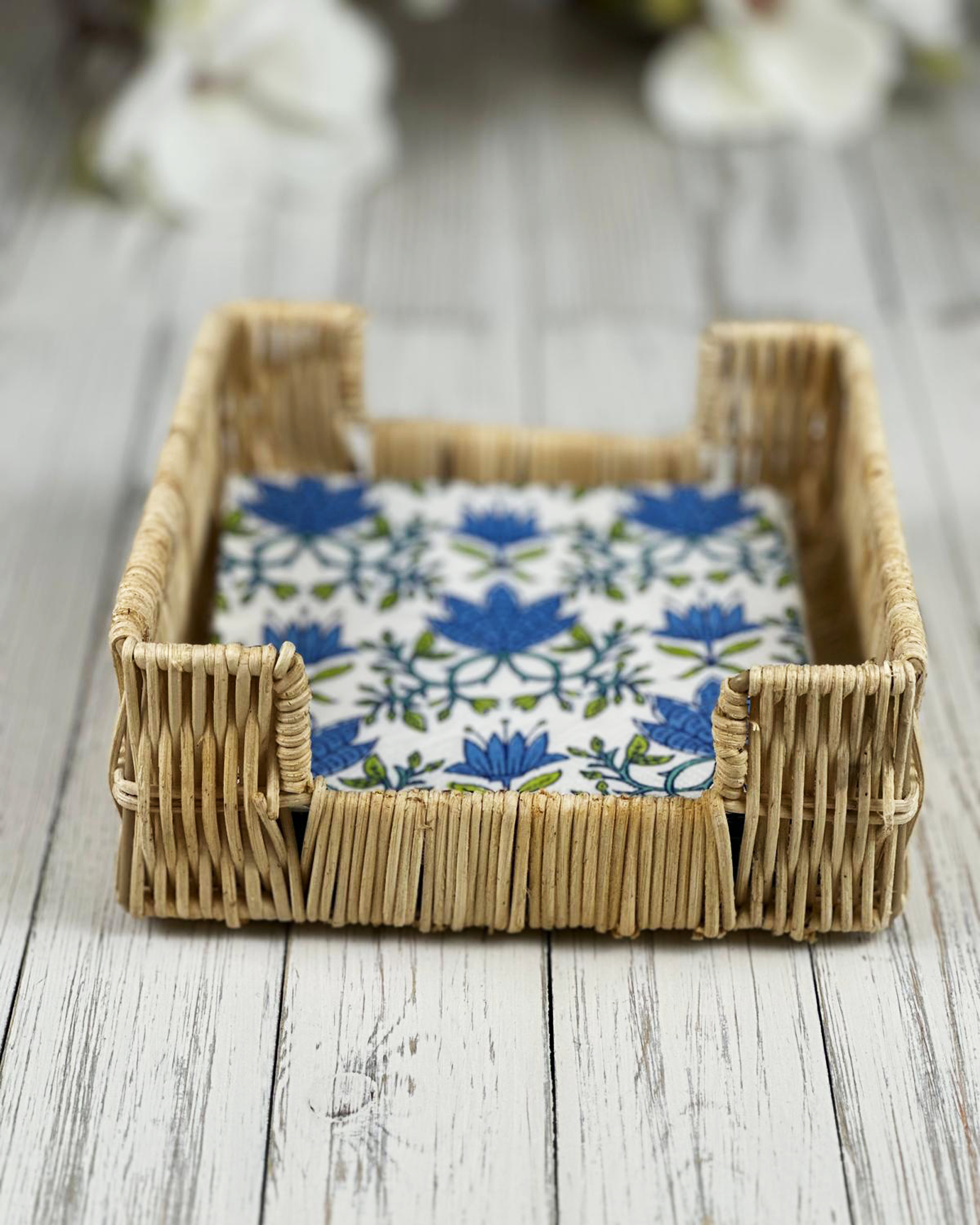 Woven Rattan — Cocktail Napkin Holder