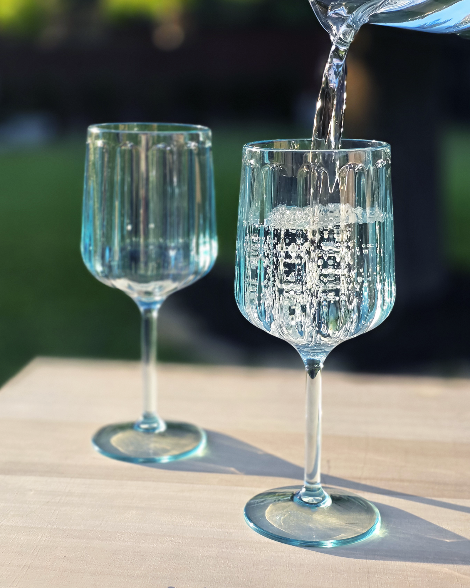 Tinted Blue Outdoor Wine Glasses — Set of 2