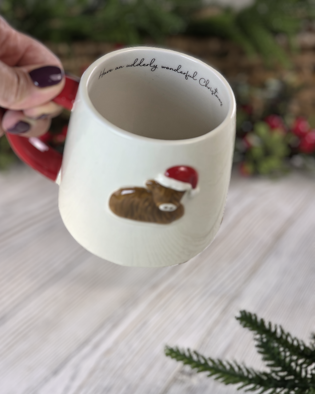 Highland Cow Christmas Mug — Holiday Edition